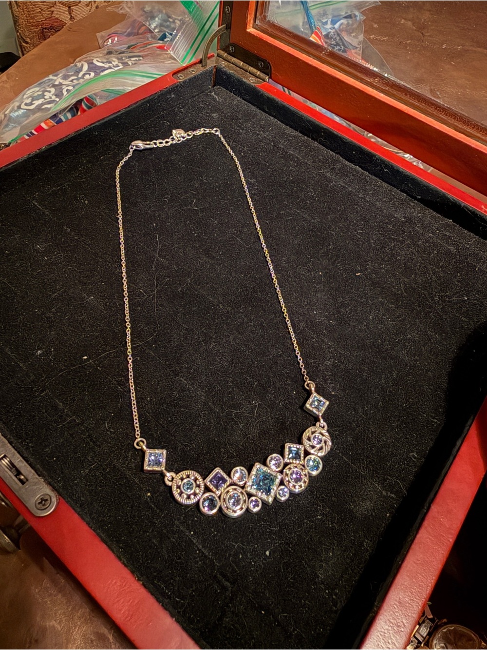 Brighton Iridescent Multi-Stone Necklace with Gold-Tone Chain